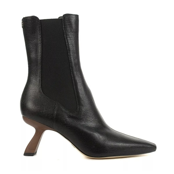Sam Edelman Sammie Black Leather Stiletto Heeled Booties